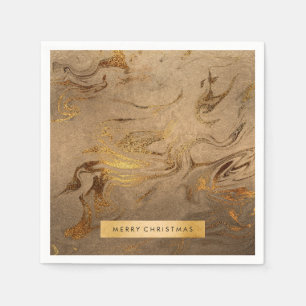 Elegant modern copper gold marble look napkins