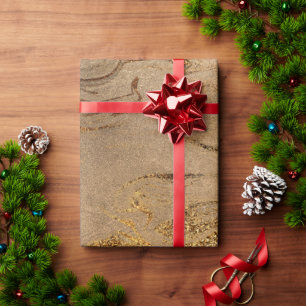 Elegant modern copper gold marble look wrapping paper