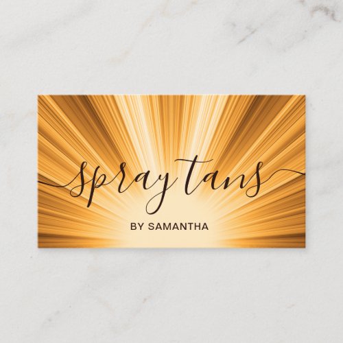Elegant modern copper gold sun spray tans business card