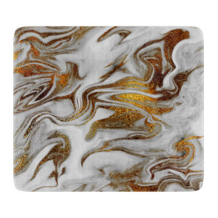 Elegant modern copper gold & white marble look cutting board