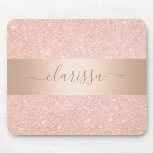 Elegant modern copper rose gold glitter  mouse pad