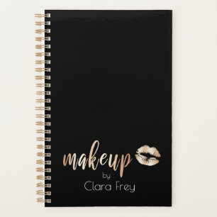 Elegant modern copper rose gold lips and makeup planner
