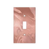Elegant modern copper rose gold marble look light switch cover