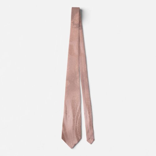 Elegant modern copper rose gold marble look neck tie