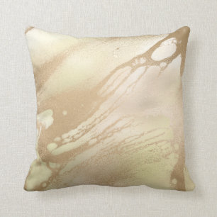 Elegant modern copper rose gold metallic marble throw pillow