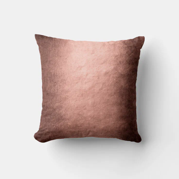 Elegant modern copper rose gold metallic throw pillow Zazzle