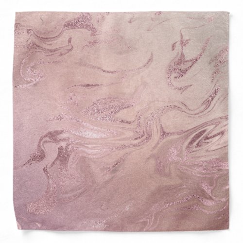 Elegant modern copper rose gold pink marble look bandana