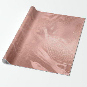 Elegant modern copper rose gold & pink marble wrapping paper