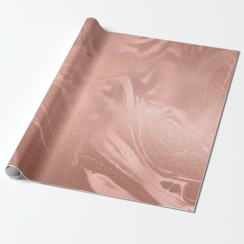 Elegant modern copper rose gold  pink marble wrapping paper