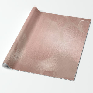 Elegant modern copper rose gold & pink marble wrapping paper