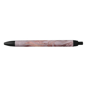 Elegant modern copper rose gold purple marble look pen