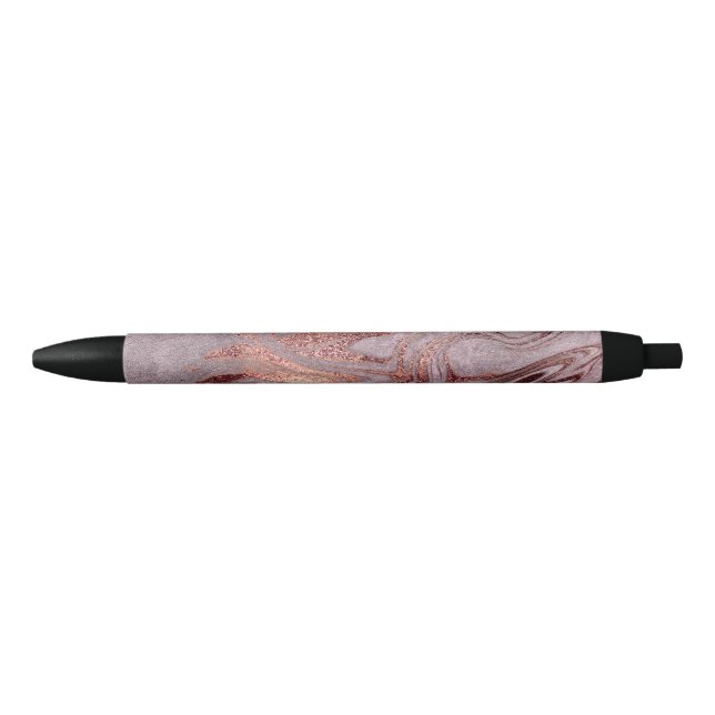 Elegant modern copper rose gold purple marble look pen (Front)