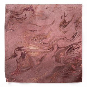 Elegant modern copper rose gold & red marble look bandana