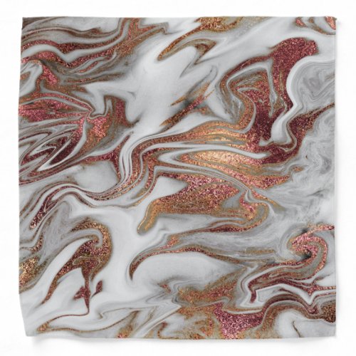 Elegant modern copper rose gold white marble look bandana