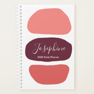 Elegant Modern Coral Pattern Personalize Daily Planner
