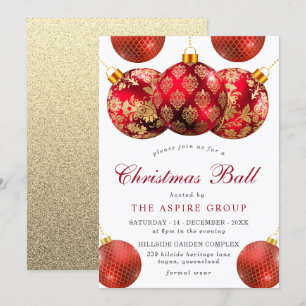 Elegant Modern Corporate Christmas Ball or Party Invitation