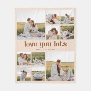 Elegant & Modern Couple Photo Collage  Fleece Blanket