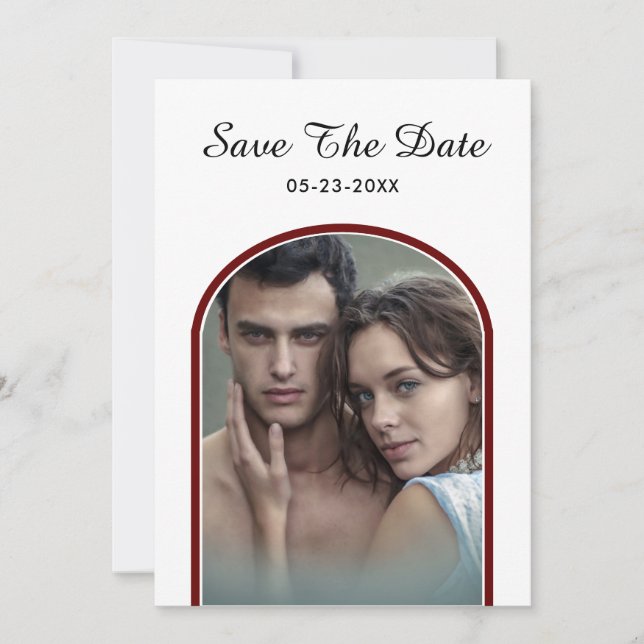 Elegant Modern Couple Photo Wedding Personalize Save The Date (Front)