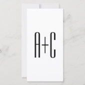 Elegant Modern Couples Initials | White & Black (Front)