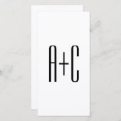 Elegant Modern Couples Initials | White & Black (Front/Back)
