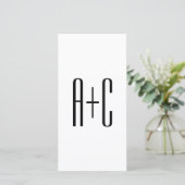 Elegant Modern Couples Initials | White & Black (Standing Front)