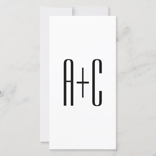 Elegant Modern Couples Initials  White  Black