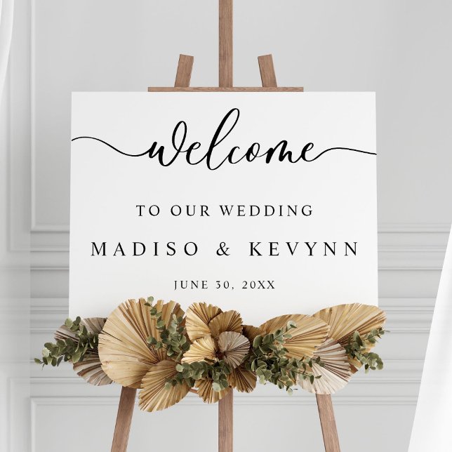 Elegant Modern Couples Names Wedding Welcome Sign (Creator Uploaded)
