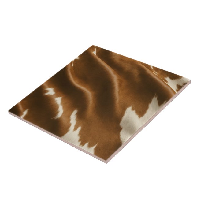 Elegant Modern Cow Faux Leather Collection Ceramic Tile (Side)