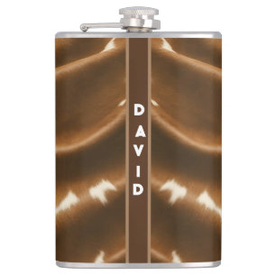 Elegant Modern Cow Faux Leather Collection Flask