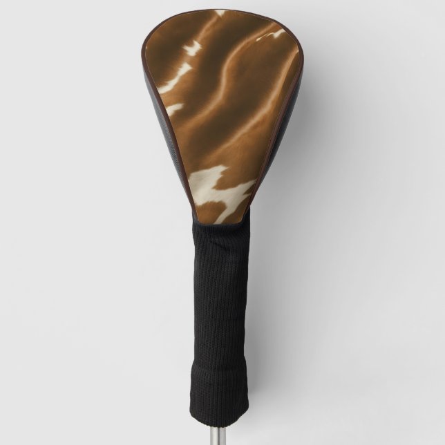 Elegant Modern Cow Faux Leather Collection Golf Head Cover (Front)