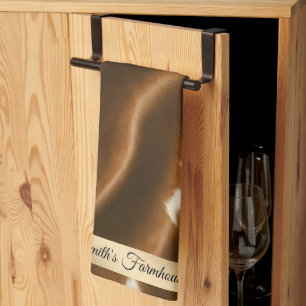 Elegant Modern Cow Faux Leather Collection Kitchen Towel