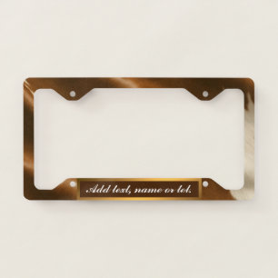 Elegant Modern Cow Faux Leather Collection License Plate Frame