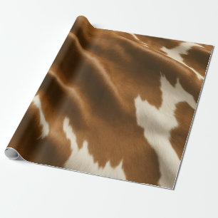 Elegant Modern Cow Faux Leather Collection Wrapping Paper