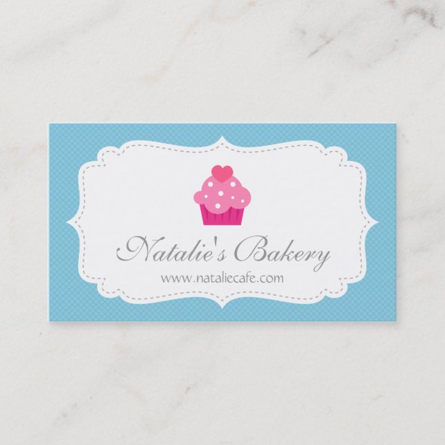 Elegant, Modern, Cupcake, Bakery Business Card (Front)