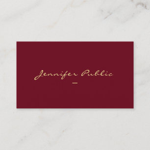 Elegant Modern Custom Gold Color Script Template Business Card