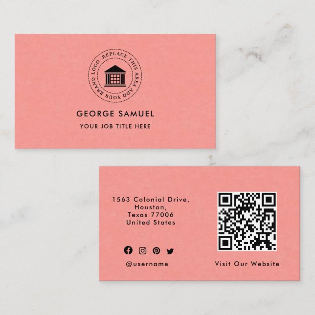 Elegant Modern Custom Logo Minimalist Simple Business Card (Front/Back)