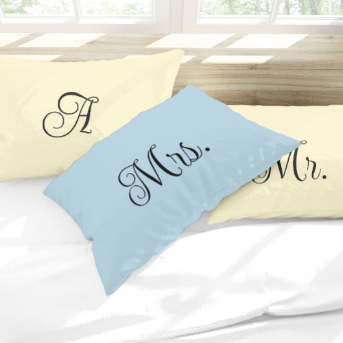 Elegant modern custom pair of pillowcases