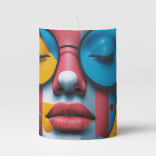 Elegant Modern Custom Photo and Personalized Pillar Candle