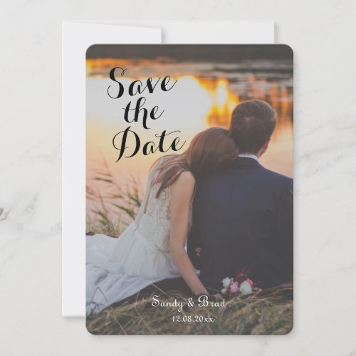 Elegant Modern Custom  Photo Change Date Wedding Invitation