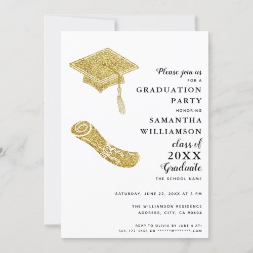 Elegant Modern Custom Photo Graduation Party Invitation