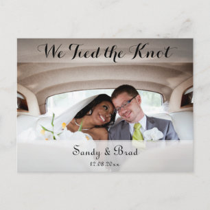 Elegant Modern Custom Photo Wedding announcement Postcard