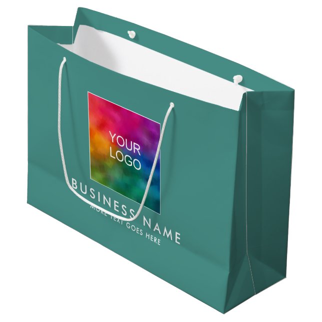 Elegant Modern Custom Template Your Logo Here Large Gift Bag (Front Angled)