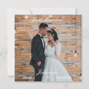 Elegant Modern Custom Wedding Photo Thank You Card