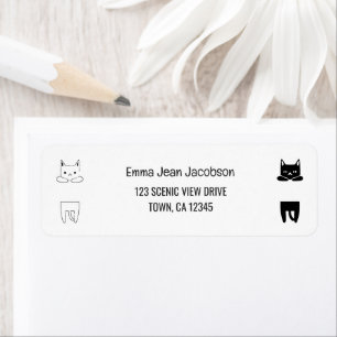 Elegant Modern Cute Cats 2 Photos Return Address Label