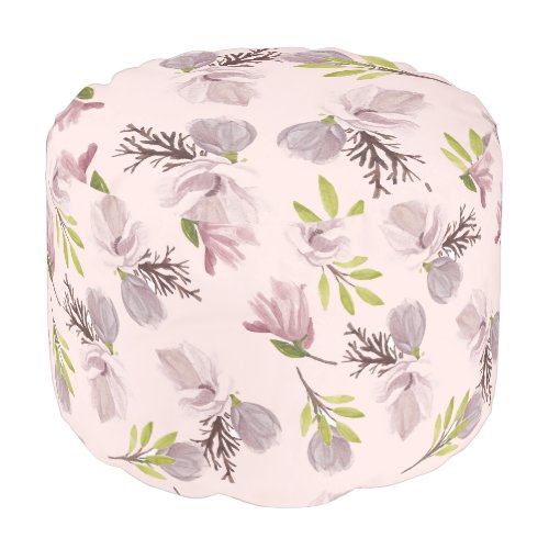 Elegant modern cute eye comfort color pink floral pouf