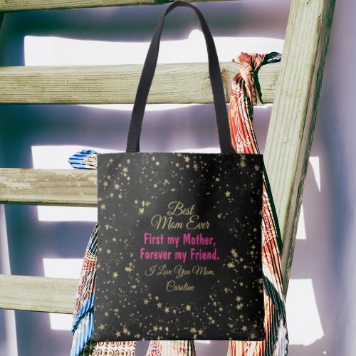 Elegant Modern Cute Mom Pink Gold Mothers Day Tote Bag