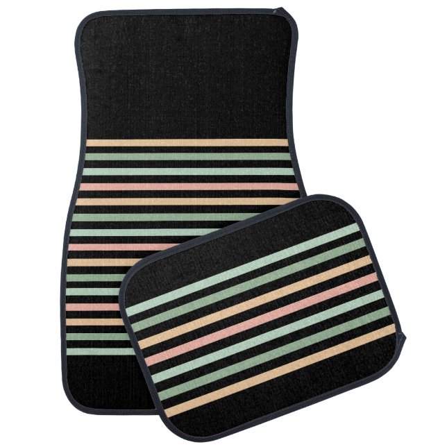 Elegant Modern Cute Stripes Pattern          Car Floor Mat (Set)