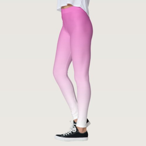 Elegant Modern Cute Template Womens Pink Gradient Leggings