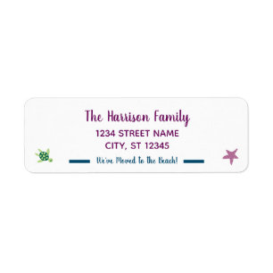 Elegant Modern Cute We've Moved Beach New Address Label