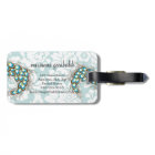 Elegant Modern Damask Peacock Personalized